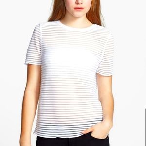White Mesh T Shirt